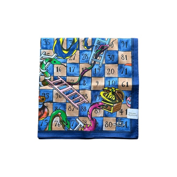 NWT Vivienne Westwood Board Game Print Handkerchief Scarf - Picture 5 of 5